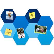 Painel de Avisos HULAVO 8 Peças de Placas Hexagonais de Feltro Azul