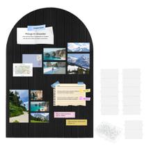 Painel de Avisos QTRQTR em Feltro Arqueado 89 x 61 cm Preto Painel de Avisos QTRQTR em Feltro Arqueado 89 x 61 cm Preto