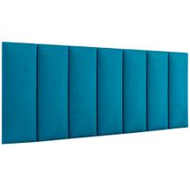 Painel de Cabeceira Casal para Quarto Greta 140cm Azul