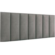 Painel de Cabeceira Casal para Quarto Greta 140cm Cinza