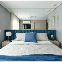 Painel de Cabeceira para Cama Box Queen Estofada 140cm Várias Cores