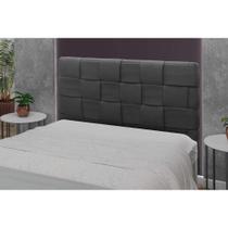 Painel de Cama Box Estofada Cabeceira Ravena Plus Queen 160 Chumbo - Simbal Painel de Cama Box Estofada Cabeceira Ravena Plus Queen 160 Chumbo - Simbal