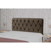 Painel de Cama Box Estofada Cabeceira Viena Plus Casal 140 Veludo Cacau - Simbal Painel de Cama Box Estofada Cabeceira Viena Plus Casal 140 Veludo Cacau - Simbal