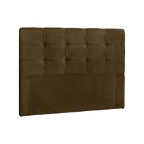 Painel de Cama Box Estofada Casal Clean Plus Suede Marrom Chocolate - Simbal