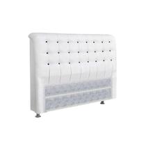 Painel de Cama Box Estofada Casal Dama Plus Courano Branco/Preto - Simbal