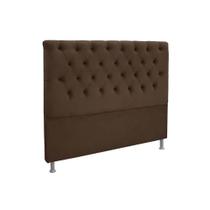 Painel de Cama Box Estofada Casal Embaixatriz Plus Suede Marrom Chocolate - Simbal