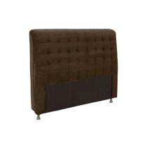 Painel de Cama Box Estofada King Dama Plus Suede Marrom Chocolate - Simbal Painel de Cama Box Estofada King Dama Plus Suede Marrom Chocolate - Simbal