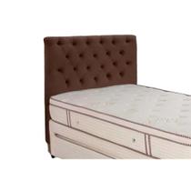 Painel de Cama Box Estofada King Embaixatriz Plus Suede Marrom Chocolate - Simbal