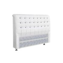 Painel de Cama Box Estofada Queen Queen Dama Plus Courano Branco/Preto - Simbal Painel de Cama Box Estofada Queen Queen Dama Plus Courano Branco/Preto - Simbal