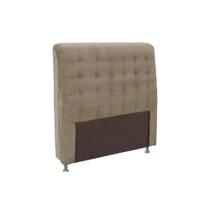 Painel de Cama Box Estofada Solteiro Dama Plus Suede Marrom Taupe - Simbal