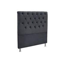 Painel de Cama Box Estofada Solteiro Embaixatriz Plus Suede Cinza - Simbal