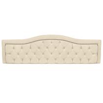 Painel de Cama Queen 160cm Realeza Estofado Capitonê Suede Bege Claro