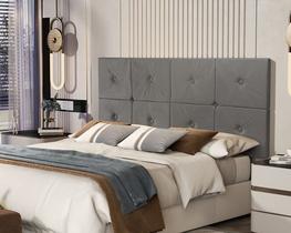 Painel de Cama Solteiro 1,40 Ferrari Plus cor Cinza - Comprar Moveis para sua Casa