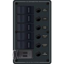 Painel de comutação Blue Sea 8521-5 Contura de 5 posições com USB duplo Painel de comutação Blue Sea 8521-5 Contura de 5 posições com USB duplo