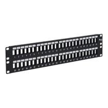 Painel de conexão ICC 48 portas Blank Keystone 2U com montagem em rack de 19”