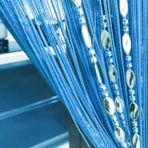 Painel de contas de corda azul dividido em 100x200cm