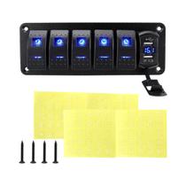 Painel De Controle Marinho Azul Com Alavanca E Interruptor 12V 24V DC, 3-8 Conjuntos, Carregador USB Painel De Controle Marinho Azul Com Alavanca E Interruptor 12V 24V DC, 3-8 Conjuntos, Carregador USB