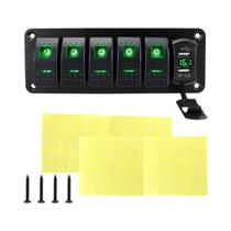 Painel De Controle Marítimo 12V 24V Com Alavanca E Carregador USB Duplo (3, 4, 5, 6, 8 Conjuntos) Painel De Controle Marítimo 12V 24V Com Alavanca E Carregador USB Duplo (3, 4, 5, 6, 8 Conjuntos)