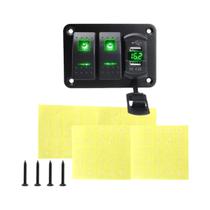 Painel De Controle Marítimo 12V 24V Com Alavanca E Carregador USB Duplo (3, 4, 5, 6, 8 Conjuntos)