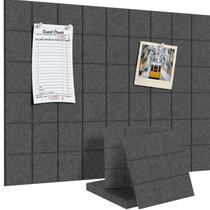 Painel de cortiça Toptople 6 unidades 30 x 60 cm, placas de feltro cinza-escuro