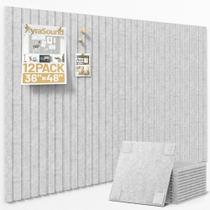 Painel de Cortiça XyraSound 12 Peças 30 x 30 cm em Feltro Cinza