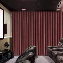 Painel de cortina colorido Home Theater Velvet Burgundy 254x259cm