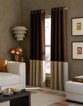 Painel de cortina Curtainworks Kendall Color Block 213 cm Chocolate