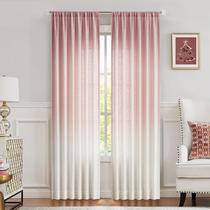 Painel de cortina de janela Central Park Ombre Linen Rayon Blend