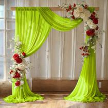 Painel de Cortina MDS 76 cm 9 m Chiffon Transparente 2 Unidades Verde Papagaio Painel de Cortina MDS 76 cm 9 m Chiffon Transparente 2 Unidades Verde Papagaio