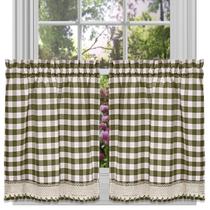 Painel de Cortina Sweet Home Collection - Padrão Buffalo Check 36cm - Cor Sage
