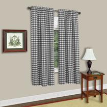 Painel de Cortina Sweet Home Collection - Padrão Buffalo Check Taupe - 63cm
