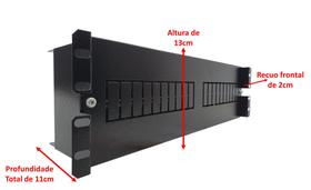Painel de Disjuntores 3U PDU Rack Recuo Frontal Trilho Din Descarregado Janelas Destacáveis De 1 à 20 Disjuntores Cinza