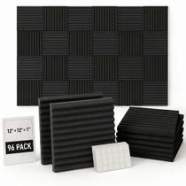 Painel de Espuma Acústica XIN&LOG Kit com 96 Unidades 30x30x2,5cm Preto