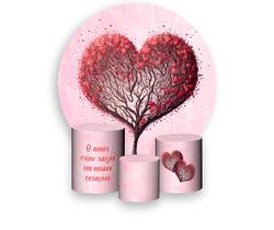 Painel De Festa 1,5x1,5 + Trio Capa Cilindro - Dia Dos Namorados Árvore do Amor 043
