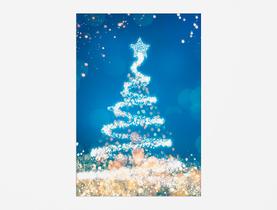 Painel De Festa 3d Vertical 1,50 x 2,20 - Árvore Efeito Glitter Natal Azul 011