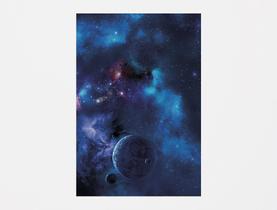 Painel De Festa 3d Vertical 1,50 x 2,20 - Galáxia Azul Planetas 04