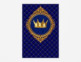 Painel De Festa 3d Vertical 1,50 x 2,20 - Realeza Capitonê Azul Royal Diamantes 011