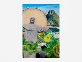 Painel De Festa 3d Vertical 1,50 x 2,20 - Rio de Janeiro Cristo Redentor e Maracanã 06 - Via Cores