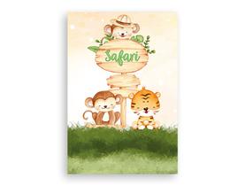 Painel De Festa 3d Vertical 1,50 x 2,20 - Safari Cute Aquarela Clean 020