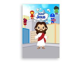 Painel De Festa 3d Vertical 1,50 x 2,20 - Super Jesus Heróis 04 - Via Cores