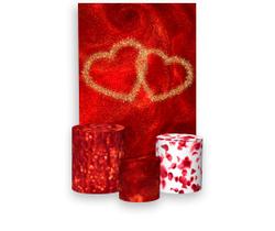 Painel De Festa 3d Vertical + Trio De Capa Cilindro - Dia dos Namorados Vermelho com Dourado 08