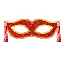 Painel de Festa Carnaval Máscara Vermelha com Fitilhos