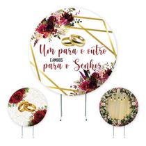 Painel de Festa Casamento, Matrimônio , Painel Redondo, tecido Sublimado 1,5/1,3