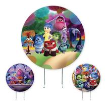 Painel de Festa Divertidamente, Painel Redondo, tecido Sublimado 1,5