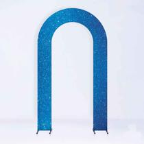Painel de Festa em Arco com Forro Brilho Azul 1,25 metros - Fera Print
