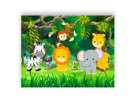 Painel de Festa Horizontal 1,55 X 1,20 - Animais Safari Animais Floresta 01