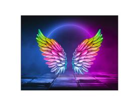 Painel de Festa Horizontal 1,55 X 1,20 - Asas Coloridas Efeito Neon 001