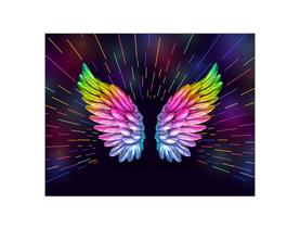 Painel de Festa Horizontal 1,55 X 1,20 - Asas Efeito Neon 002