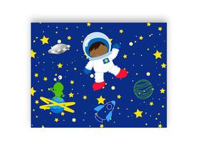 Painel de Festa Horizontal 1,55 X 1,20 - Astronauta na Galáxia Azul 01