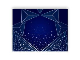 Painel de Festa Horizontal 1,55 X 1,20 - Azul Geométrico Prateado Efeito Glitter 01